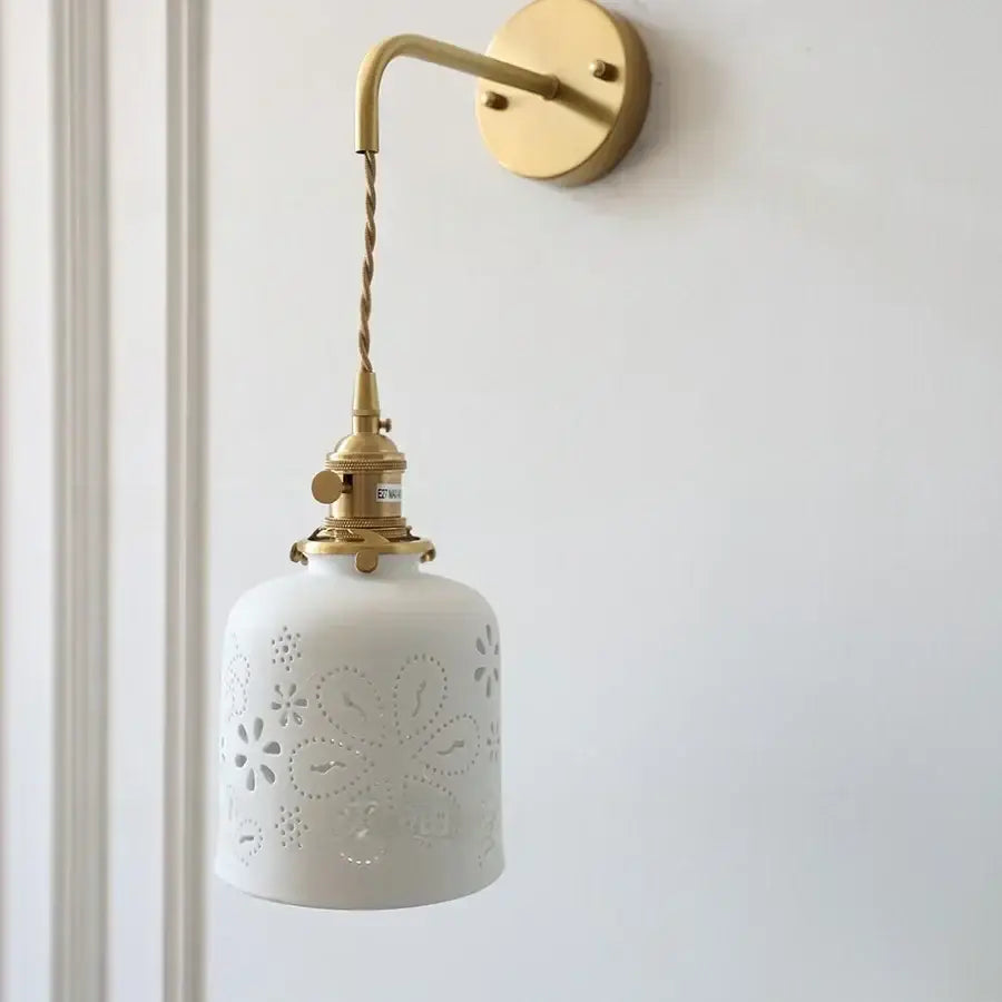Brass Floral Wall Sconce