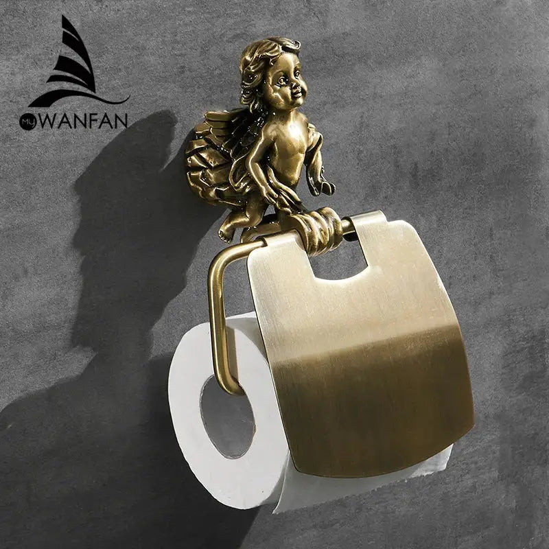 Brass Cherub Paper Holder