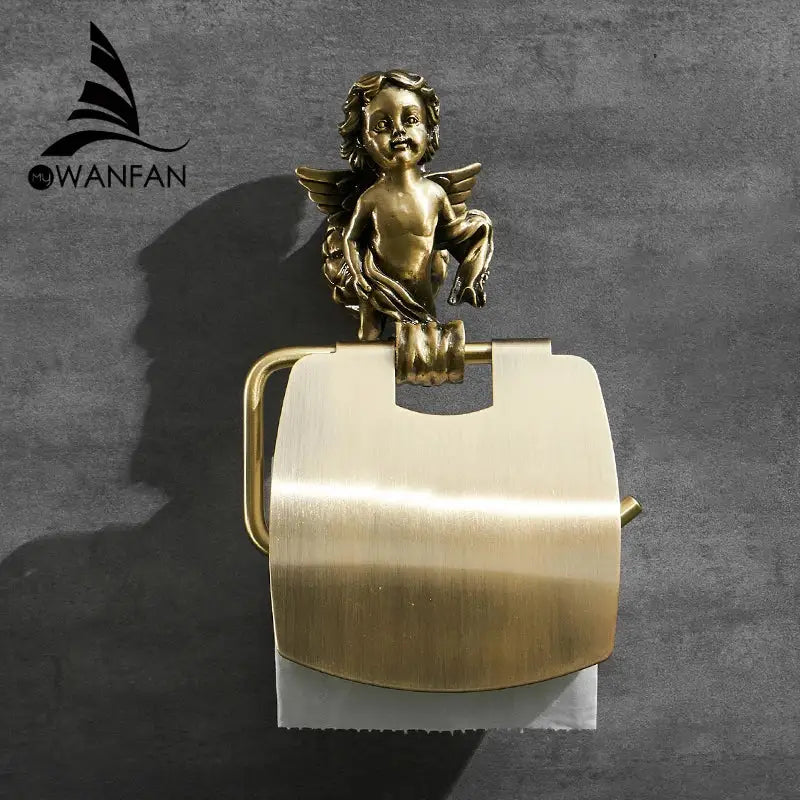 Brass Cherub Paper Holder