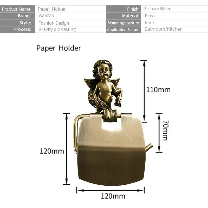Brass Cherub Paper Holder