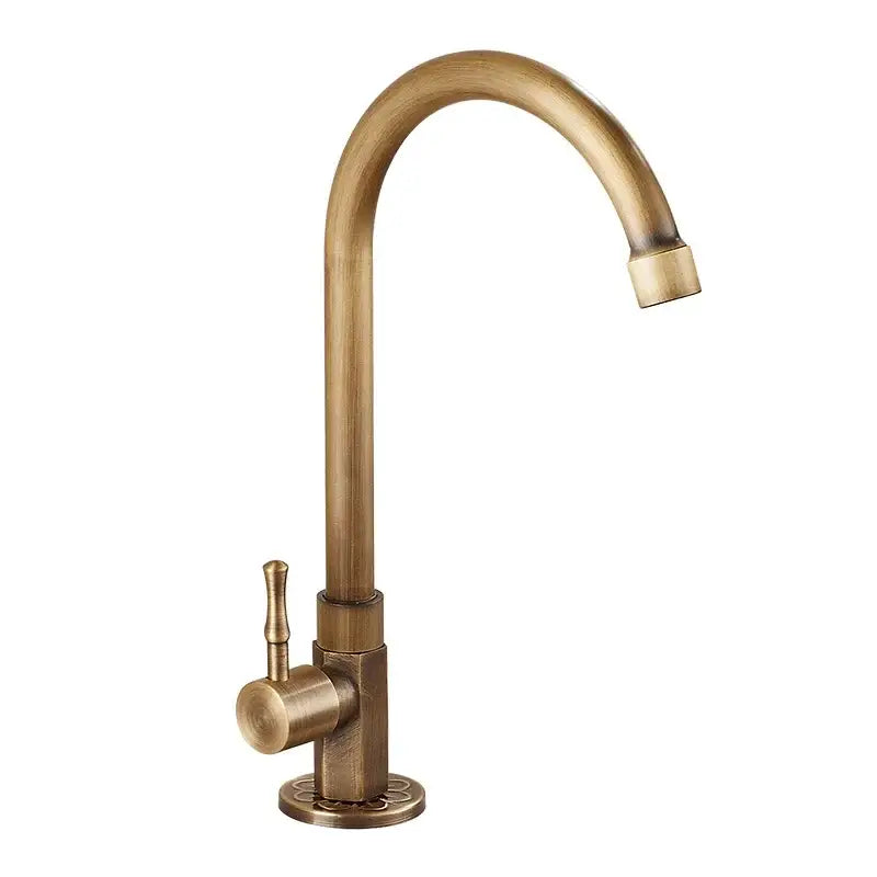 Brass Curved Kitchen Faucet