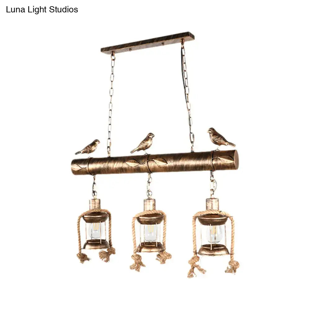 Antique Brass Lantern Chandelier