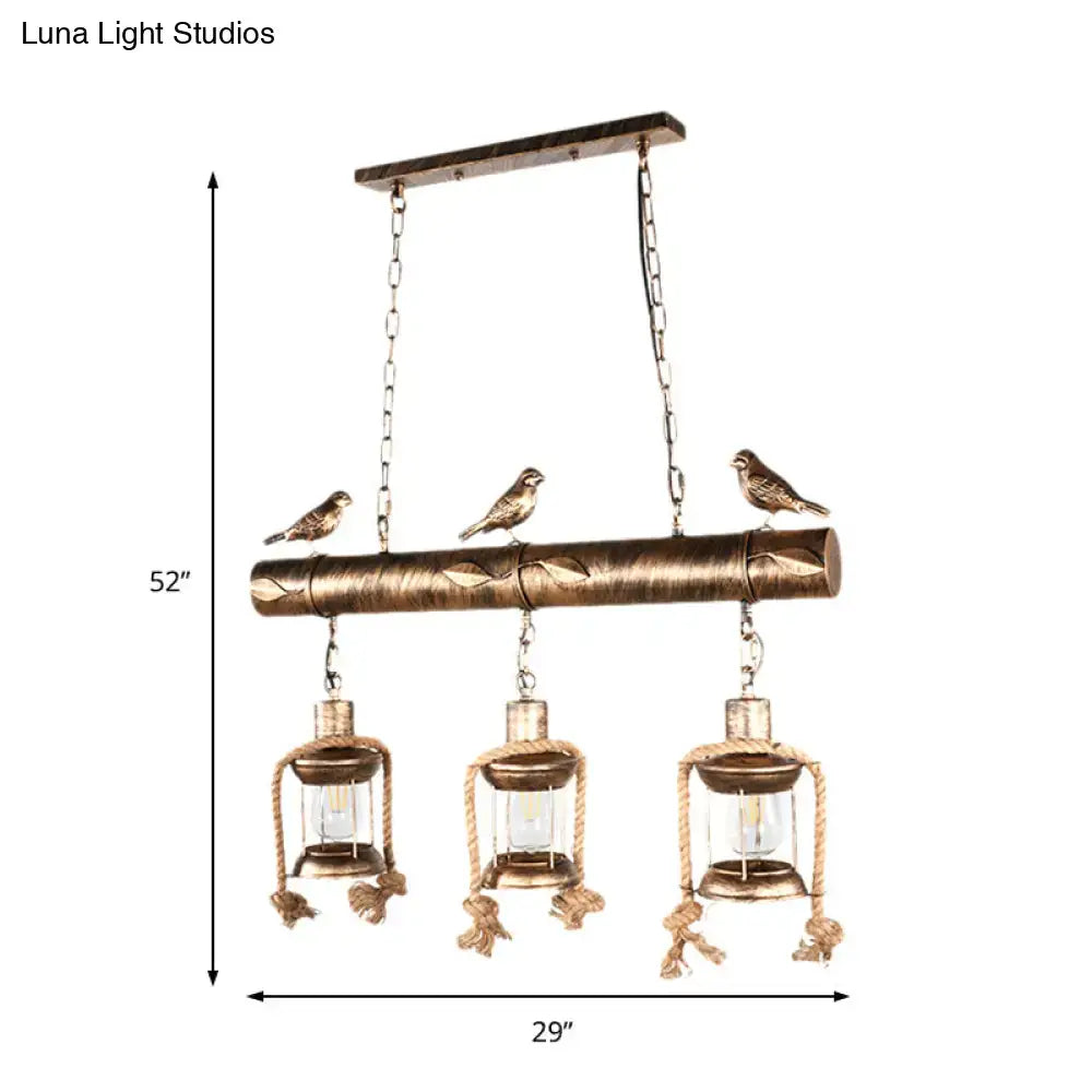 Antique Brass Lantern Chandelier