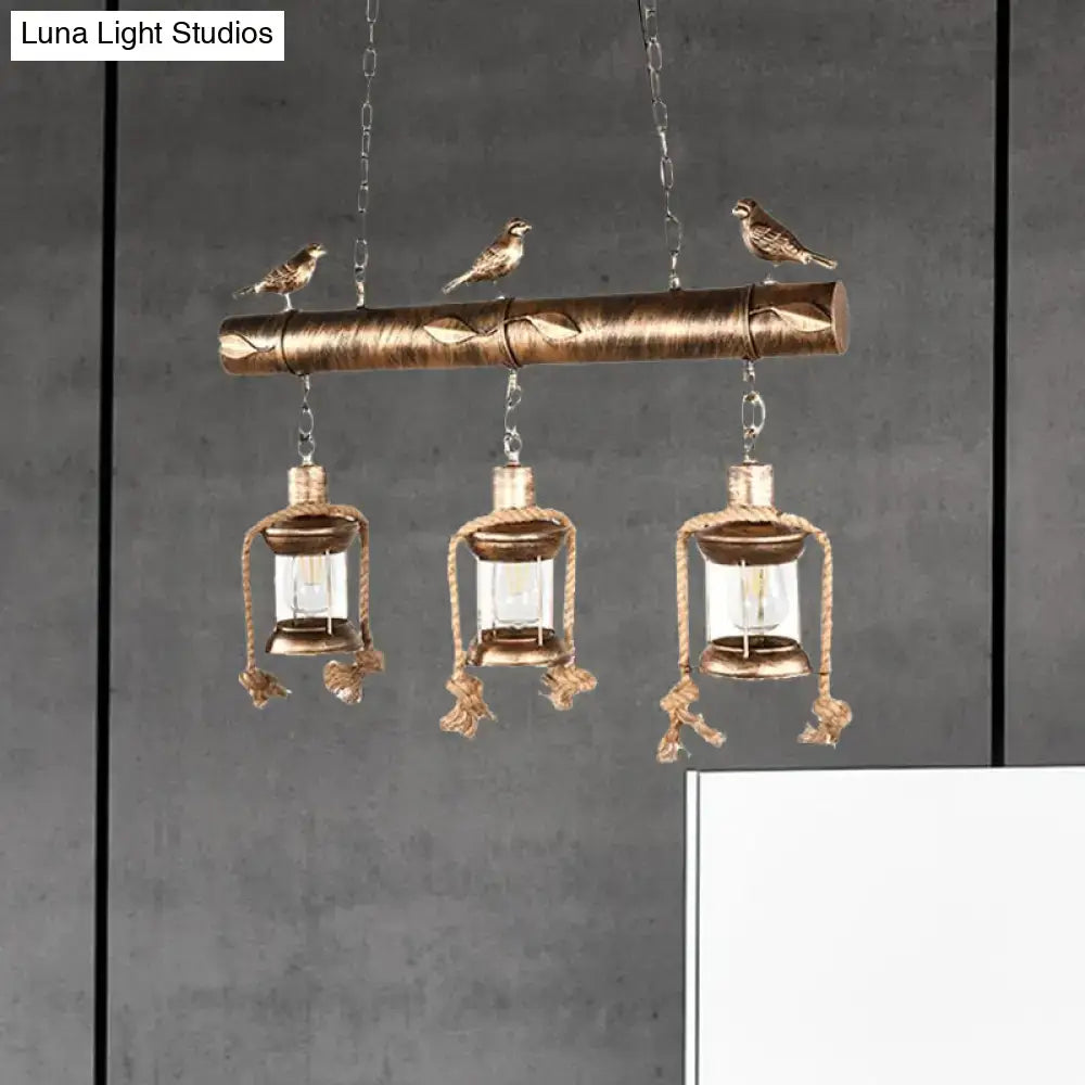 Antique Brass Lantern Chandelier