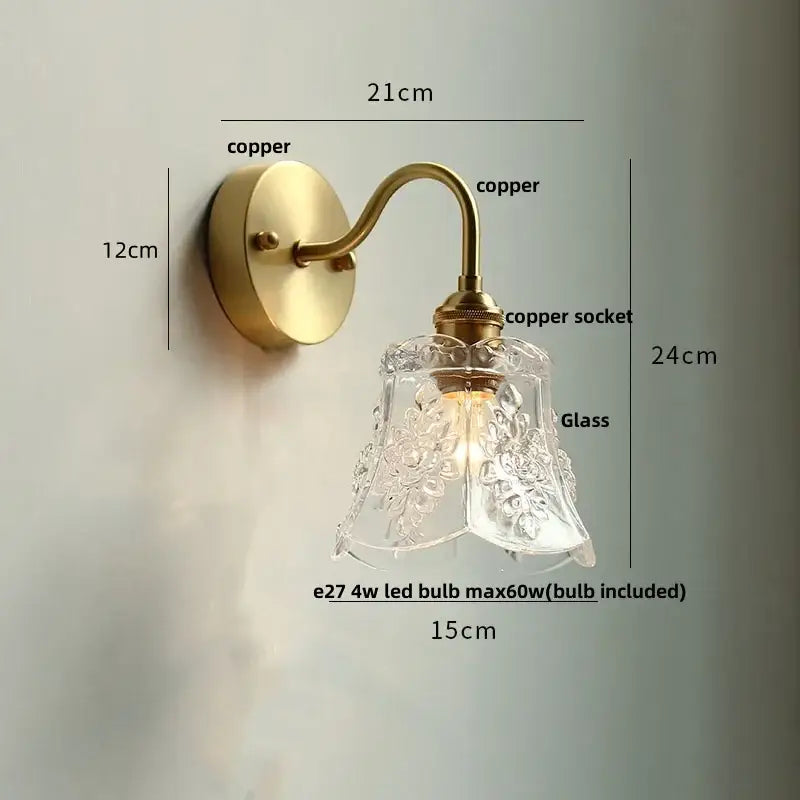 Antique Brass LED Wall Sconce with Pull Chain