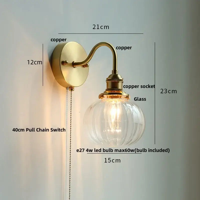 Brass LED Chain Sconce