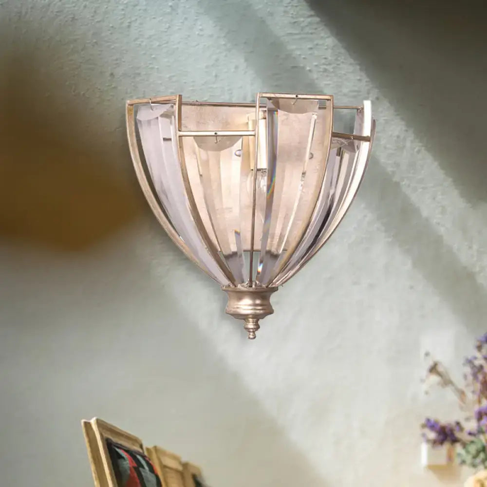 Brass Ribbed Wall Sconce