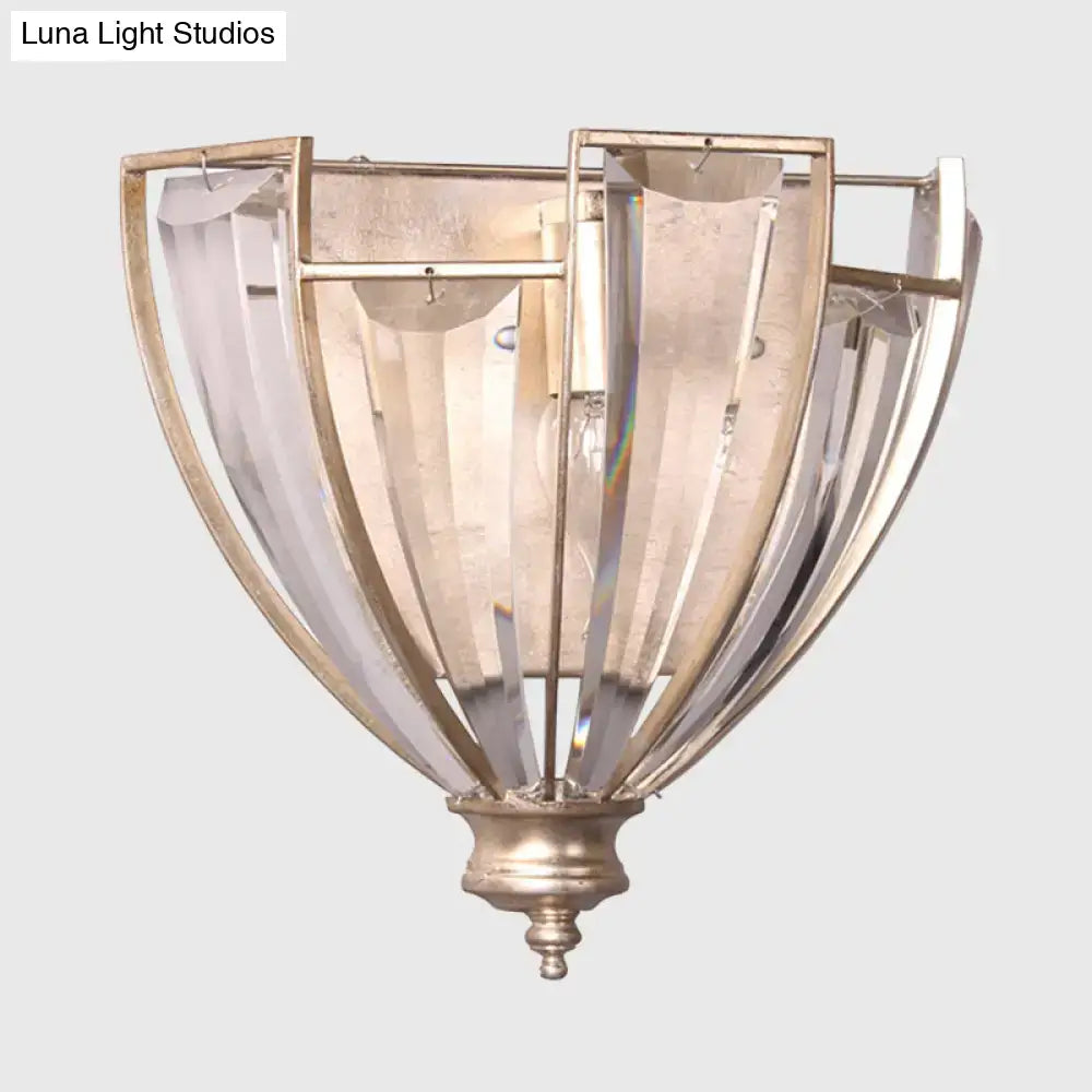 Brass Ribbed Wall Sconce
