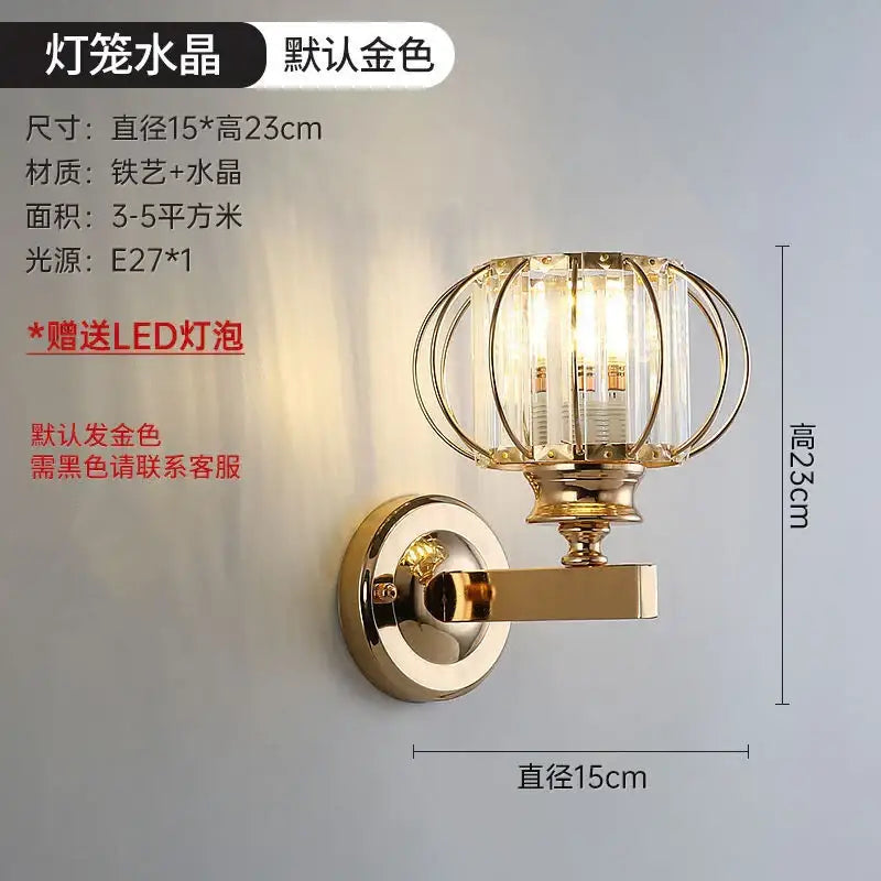 Brass Bronze Crystal Sconce