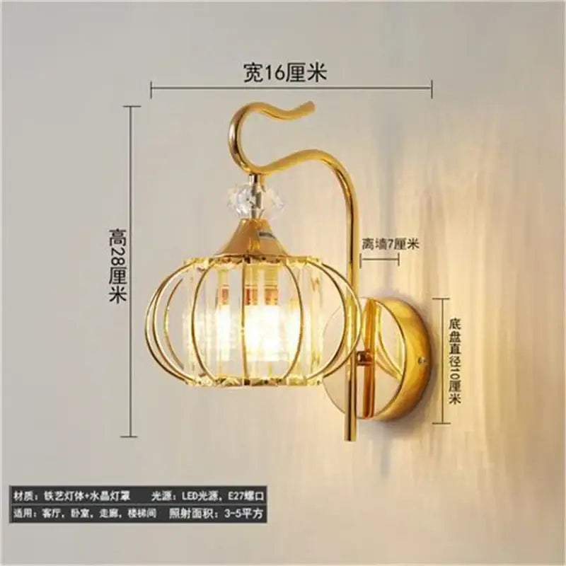Brass Bronze Crystal Sconce
