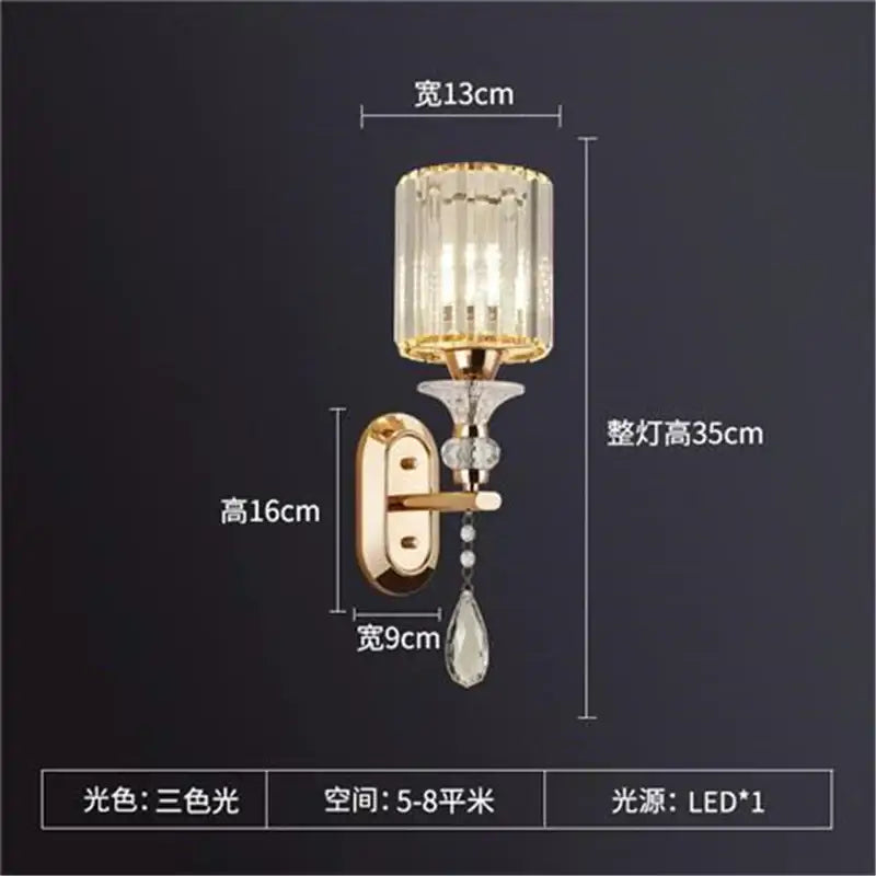 Brass Bronze Crystal Sconce