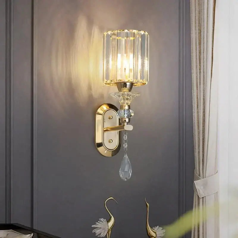 Brass Bronze Crystal Sconce