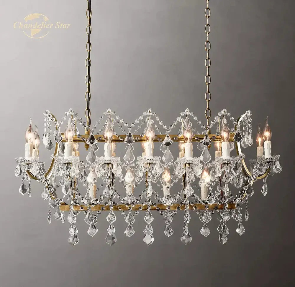 Brass Crystal Iron Chandelier
