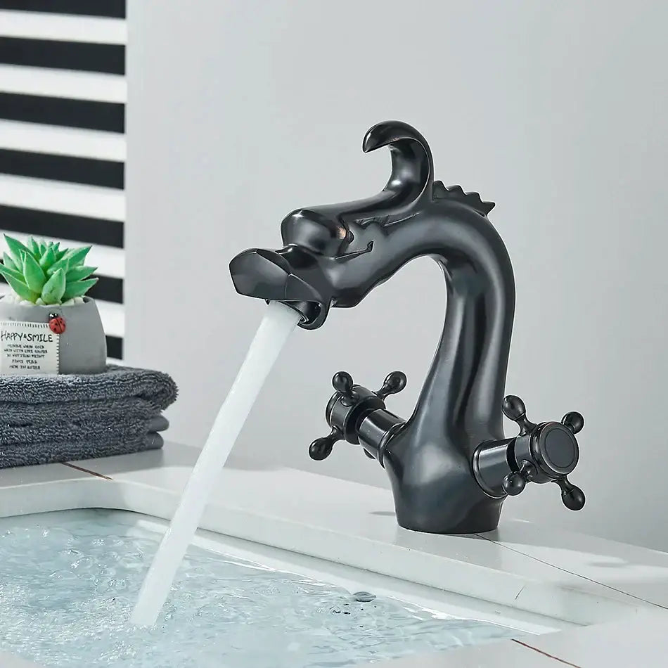 Antique Brass Dragon Bathroom Faucet