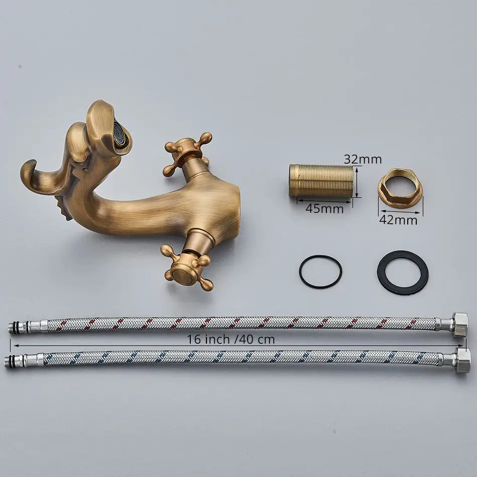 Antique Brass Dragon Bathroom Faucet