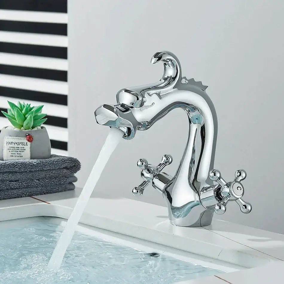 Antique Brass Dragon Bathroom Faucet