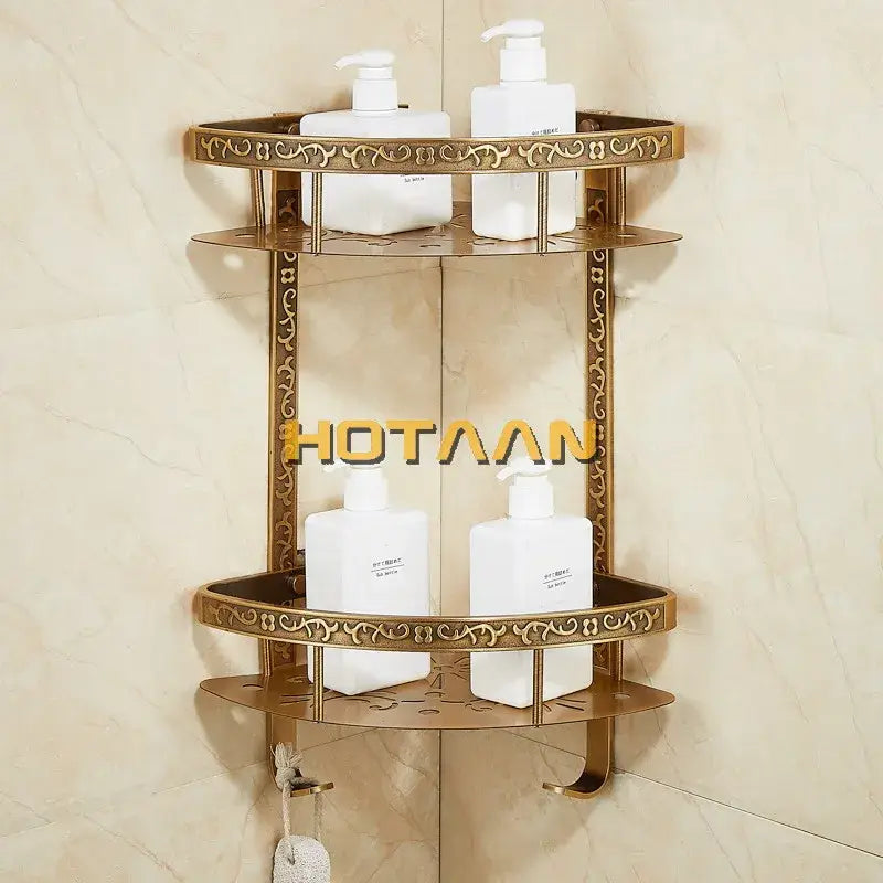 Brass Double Corner Shelf