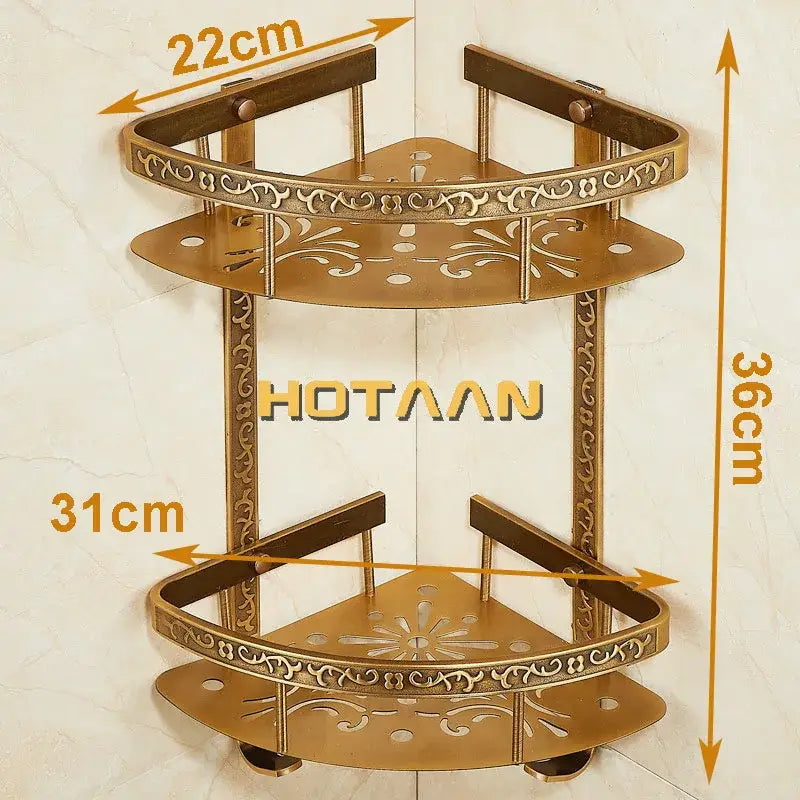 Brass Double Corner Shelf