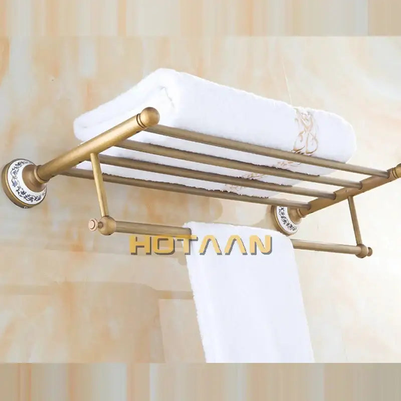 Brass Double Tier Towel Rack