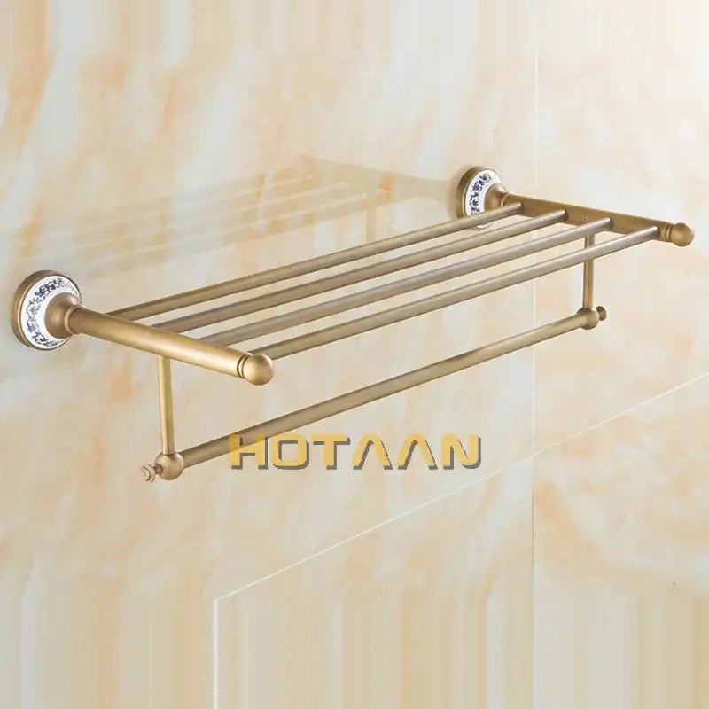 Brass Double Tier Towel Rack