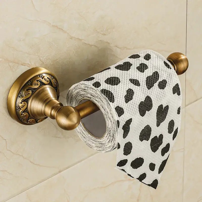 Floral Brass Towel Rack