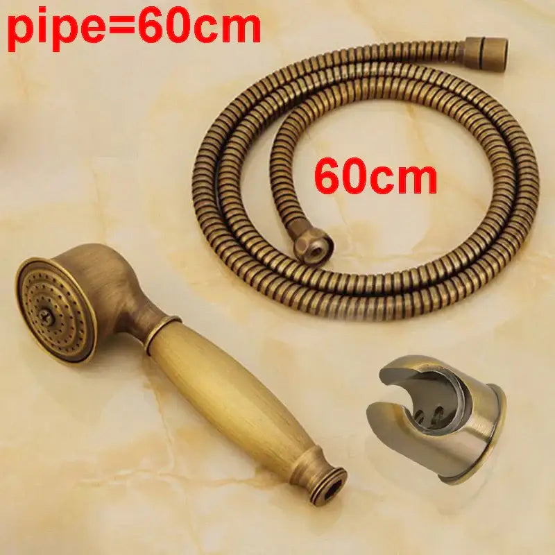 Brass Wood Grip Shower