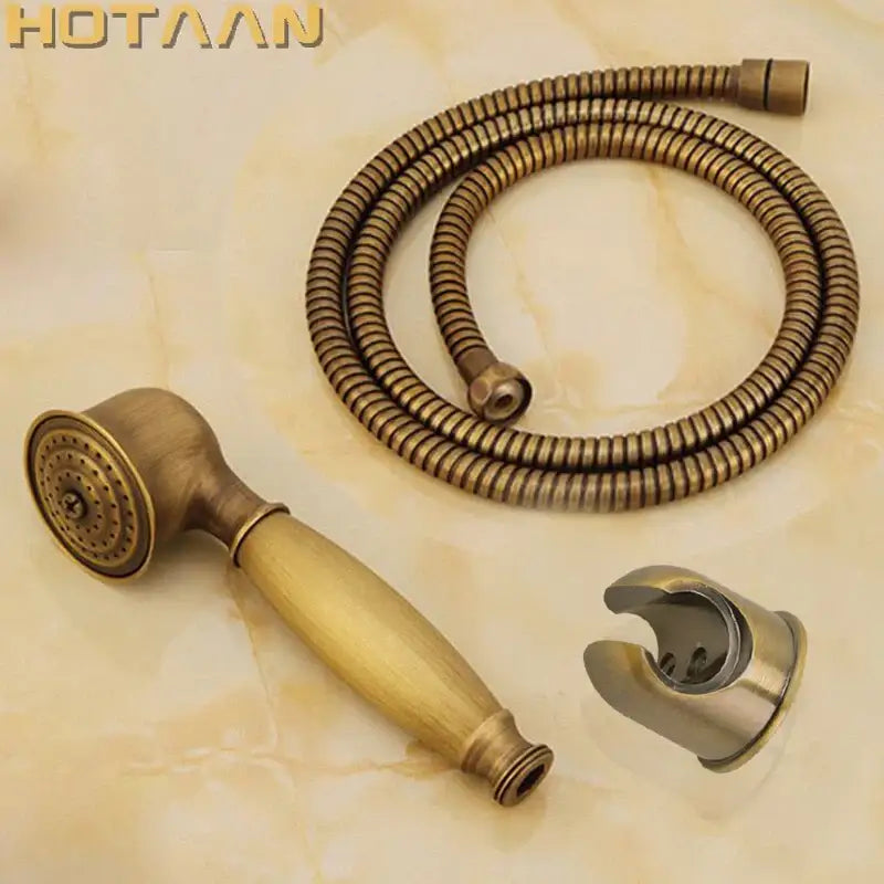 Brass Wood Grip Shower