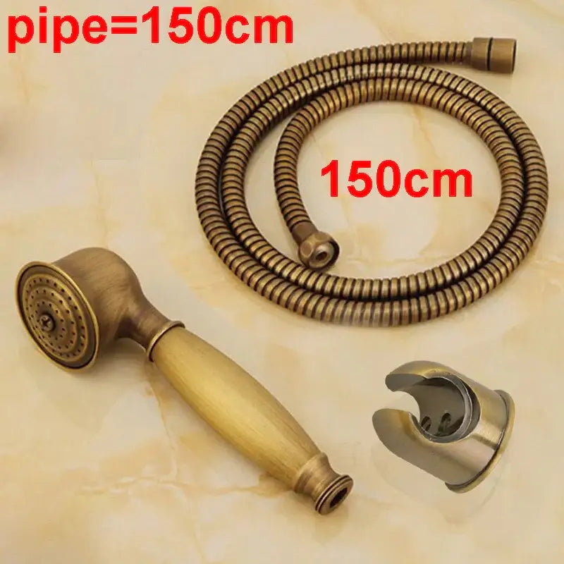 Brass Wood Grip Shower