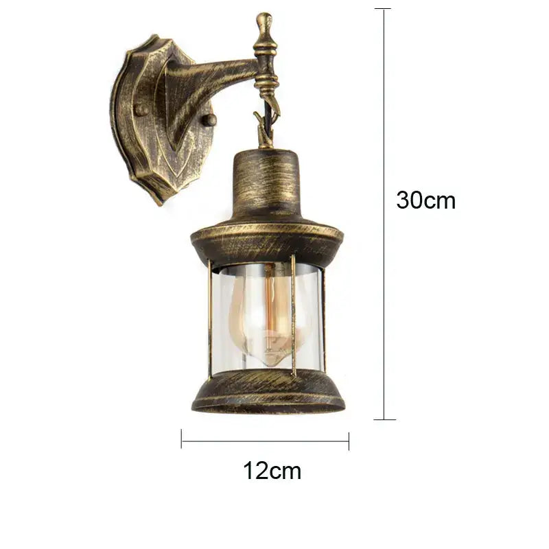 Antique Brass Glass Sconce with Sturdy Frame