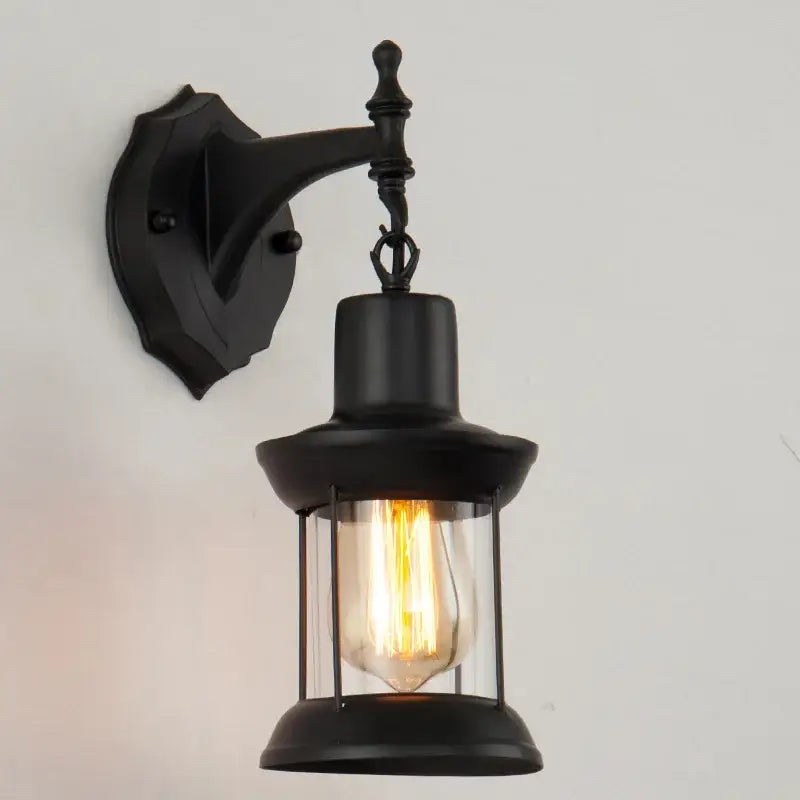 Antique Brass Glass Sconce with Sturdy Frame