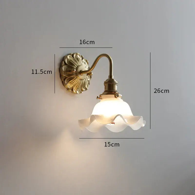 Brass Ribbed Glass Lights