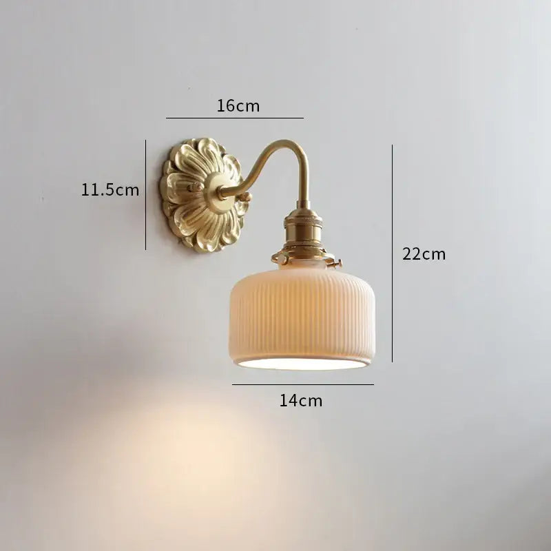 Brass Ribbed Glass Lights