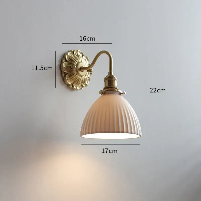 Brass Ribbed Glass Lights