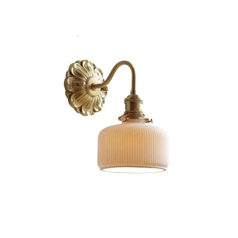 Brass Ribbed Glass Lights
