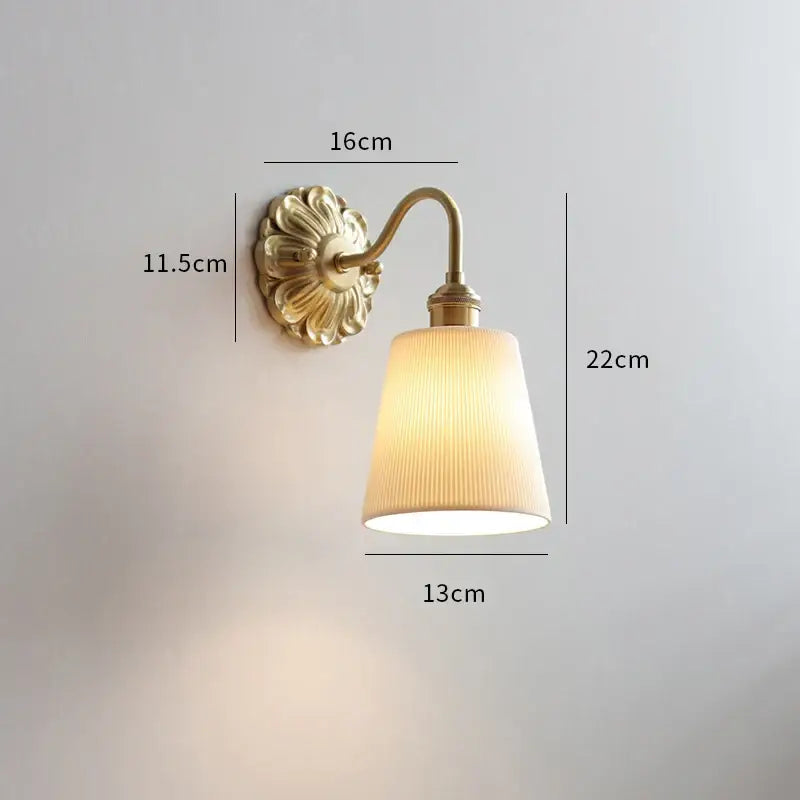 Antique Brass Glass Sconce