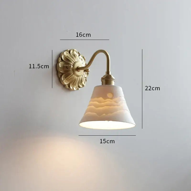 Antique Brass Glass Sconce