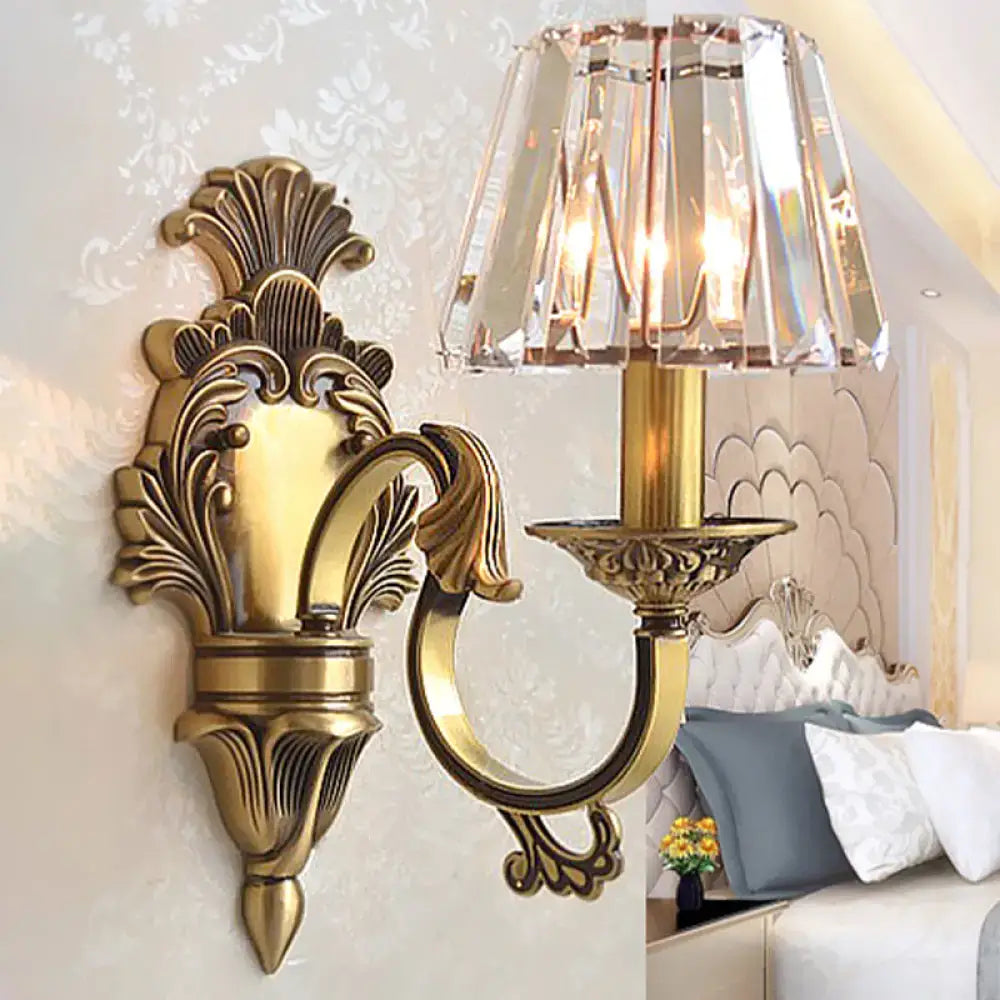 Brass Crystal Antique Wall Lamp