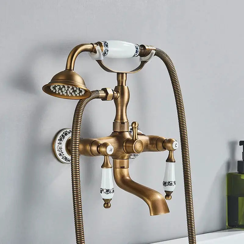 Brass White Bathtub Faucet