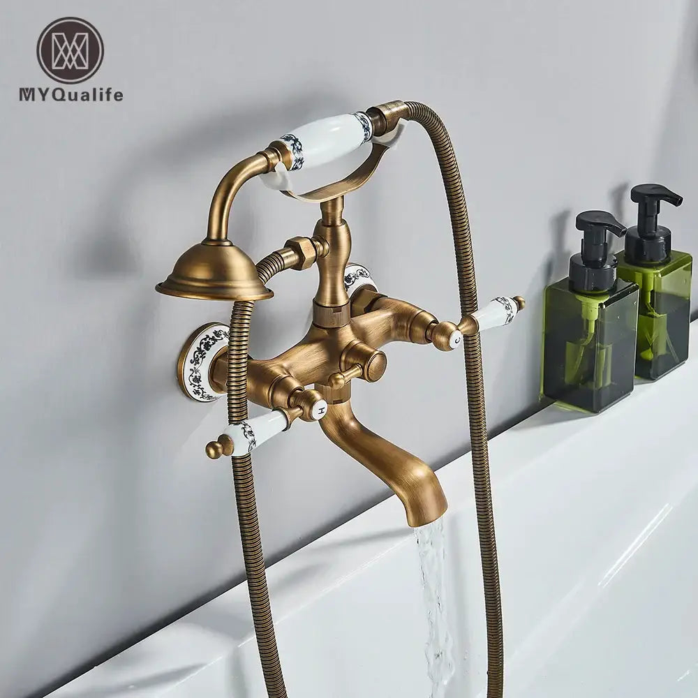 Brass White Bathtub Faucet
