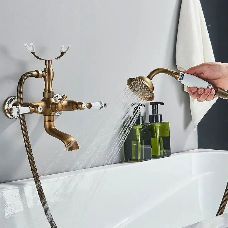Brass White Bathtub Faucet