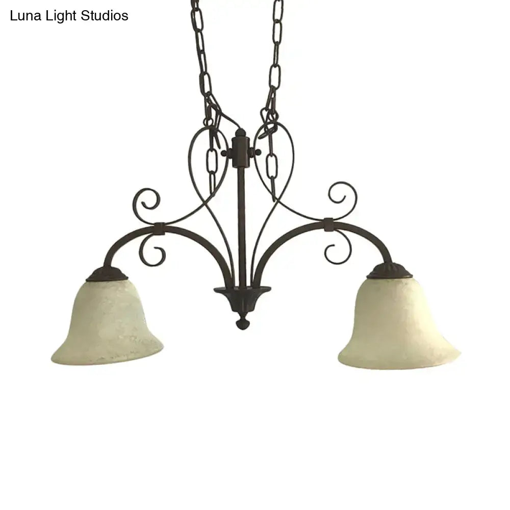 Bronze Glass Adjustable Height Pendant Light