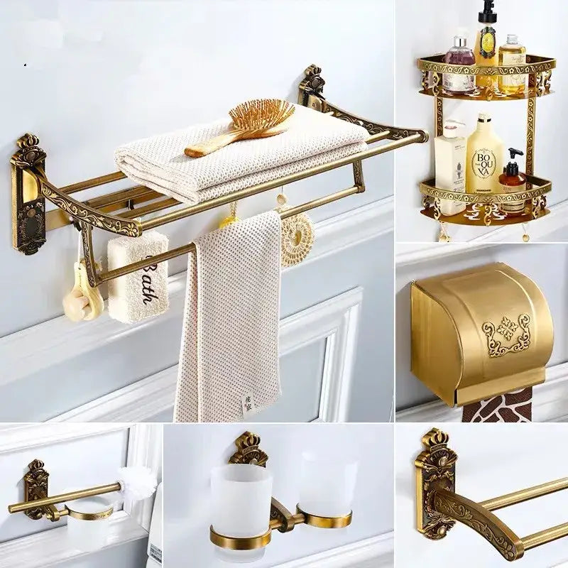 Bronze Carved Bath Set