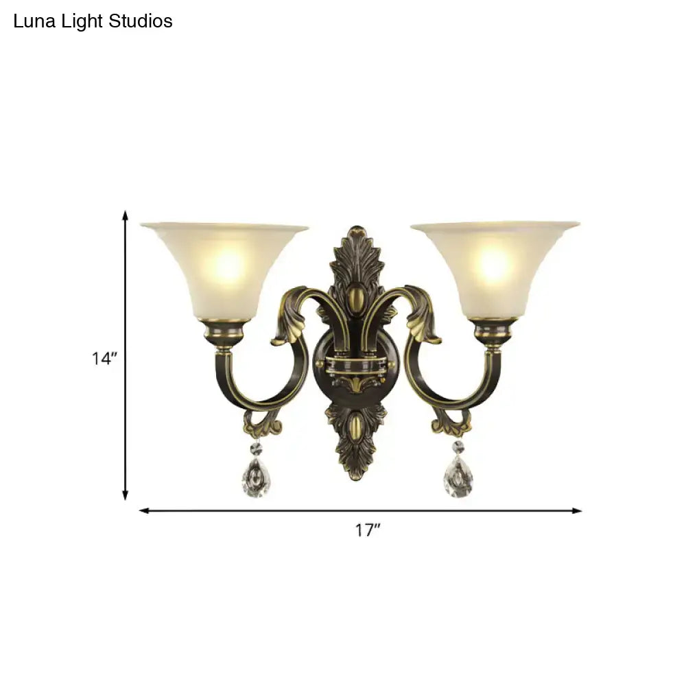 Bronze Crystal Warm Glow Wall Sconce