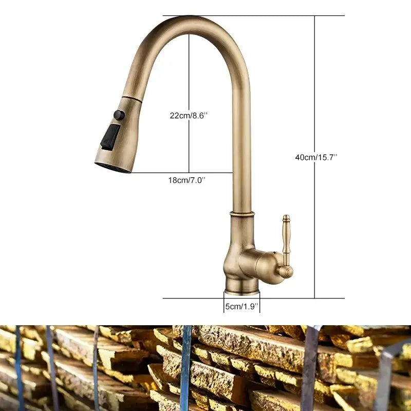 Bronze Pull-Down Kitchen Faucet