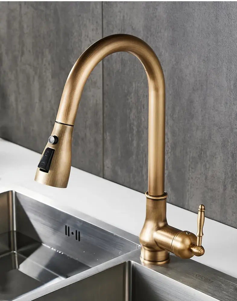 Bronze Pull-Down Kitchen Faucet