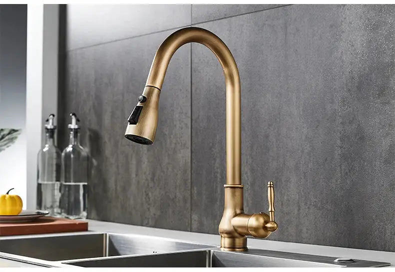 Bronze Pull-Down Kitchen Faucet