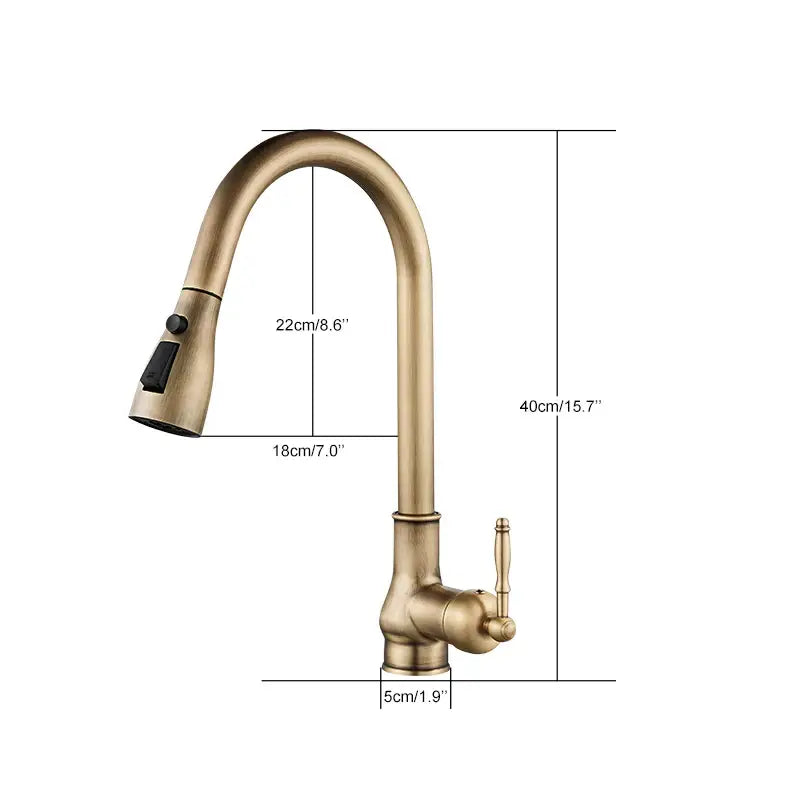 Bronze Pull-Down Kitchen Faucet