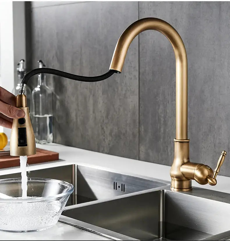 Bronze Pull-Down Kitchen Faucet