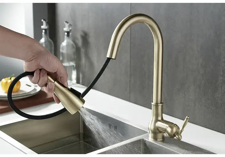 Bronze Pull-Down Kitchen Faucet