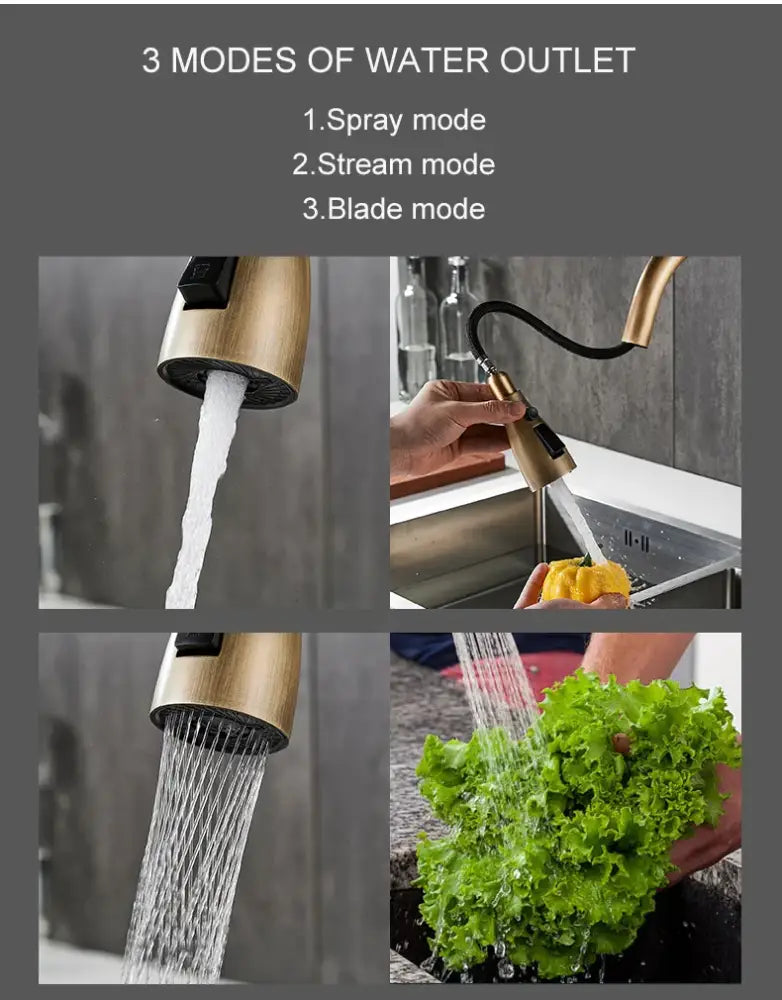 Bronze Pull-Down Kitchen Faucet